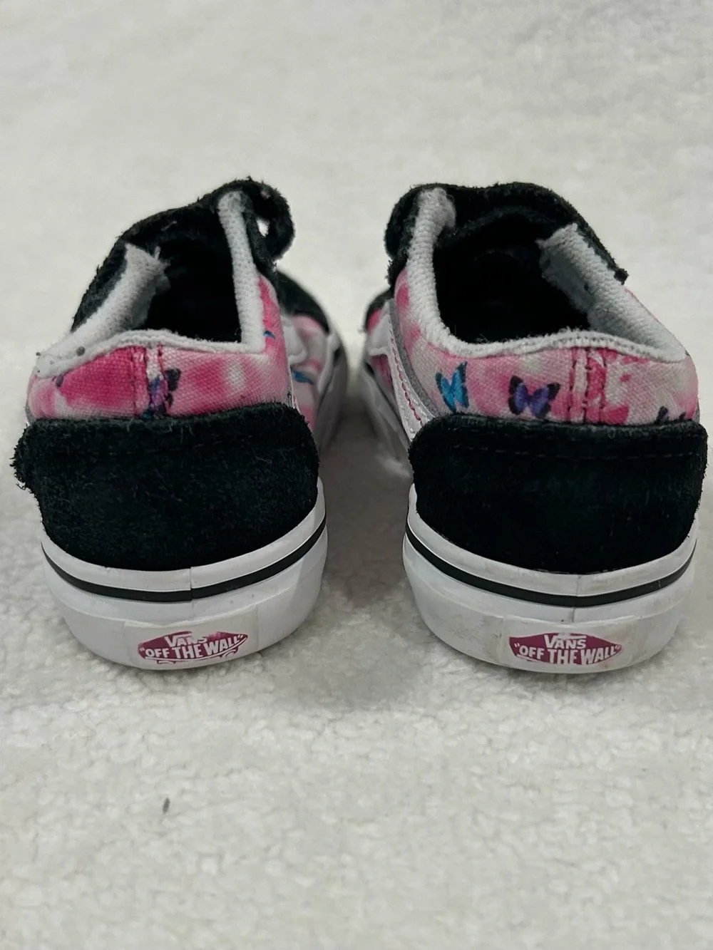 Vans Toddler Old Skool V Shoes butterfly dream print pink white size 5.5 girls